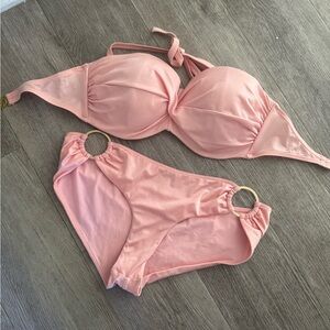 Victoria's Secret Pink Swim Bra with Gold Accents